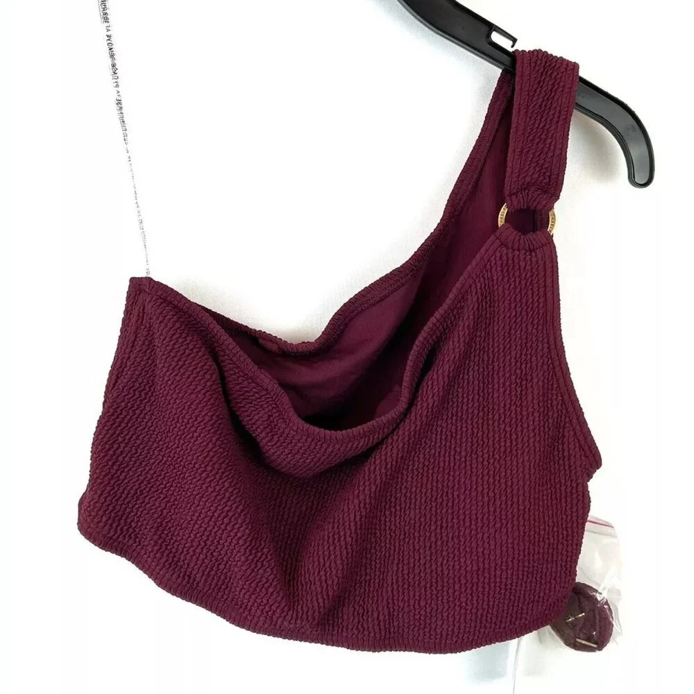 Michael Kors Women’s One Shoulder Purple Bikini Top Size M
